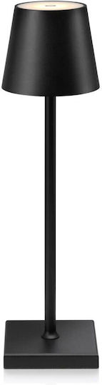 Rechargeable Table Lamp LED with Black Shade and Base