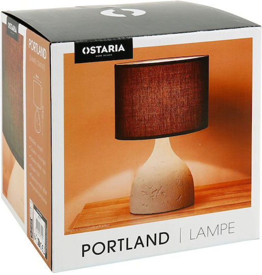 Ostaria Tischlampe mit Schwarz Schirm und Gray Basis