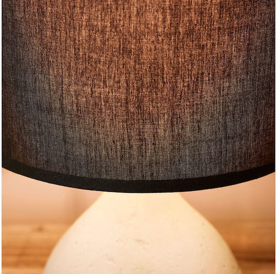 Ostaria Tischlampe mit Schwarz Schirm und Gray Basis