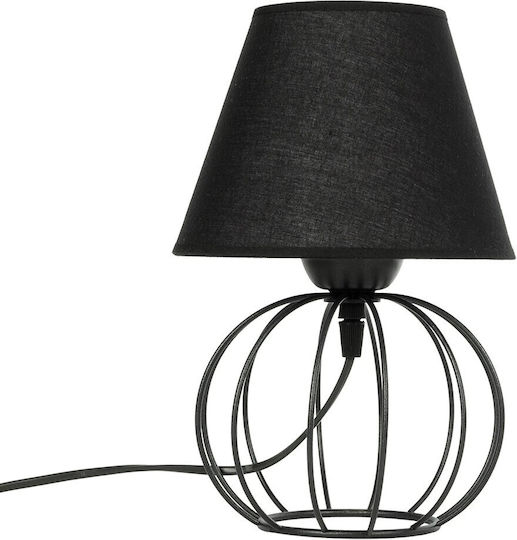 GloboStar Metall Tischlampe für Fassung E27 mit Schwarz Schirm und Basis