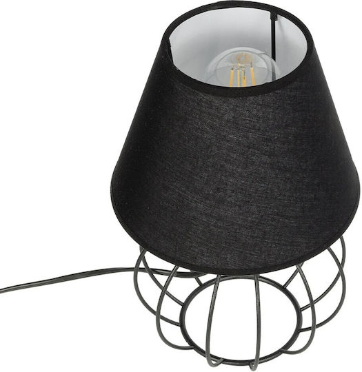 GloboStar Metal Table Lamp for Socket E27 with Black Shade and Base