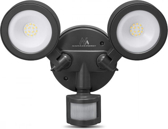 Maclean Energy Водоустойчив LED Прожектор 20W Неутрално Бяло 4000K с Motion Sensor IP65