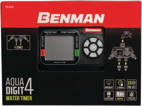 Benman Bewässerungsprogrammierer Batterie 4 Ausgaben
