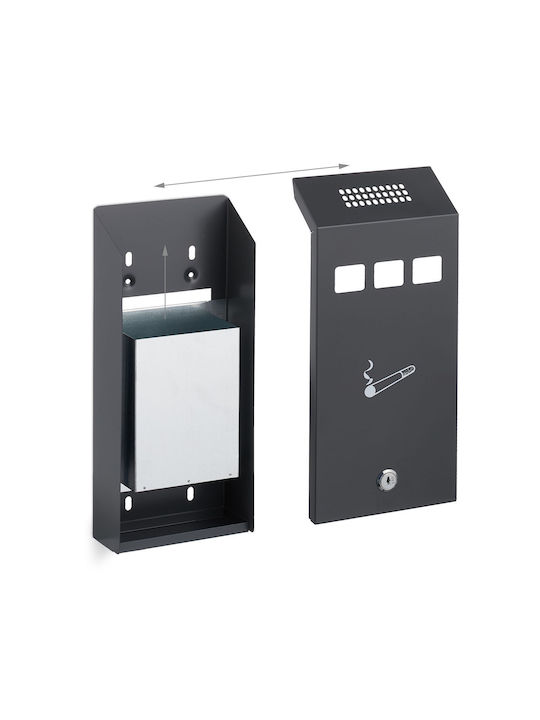 Cenușare Outdoor Dimensiuni 32.5 X 15 X 6 Cm Antracit Relaxdays