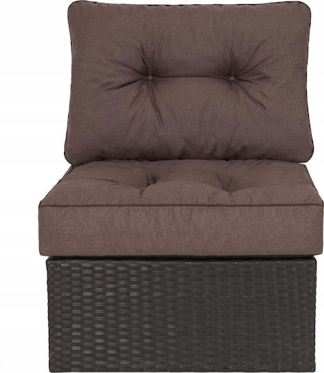 Waterproof Garden Chair Cushion with Backrest Brown