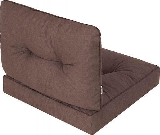 Waterproof Garden Chair Cushion with Backrest Brown