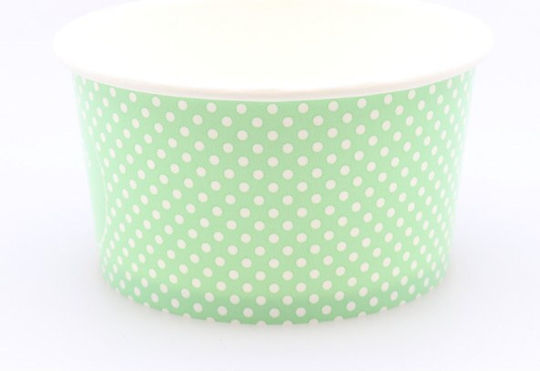 Set Of 50 Green Paper Ice Cream Cups With 148ml Capacity