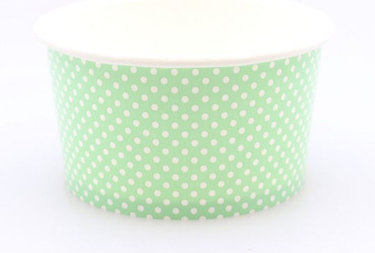 Set Of 50 Green Paper Ice Cream Cups With 148ml Capacity