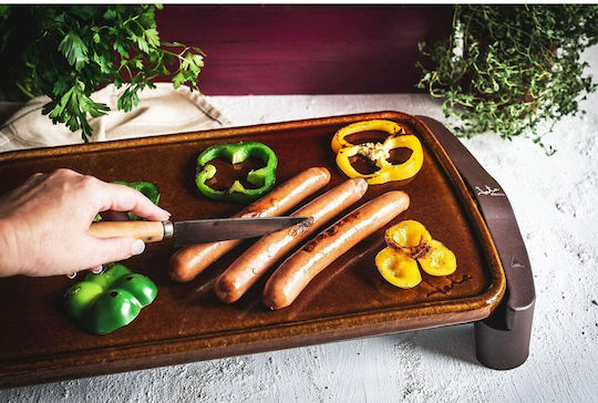 Jata Teppanyaki Grilling Plate with Adjustable Thermostat 1600W and Ceramic Coating 46x28cm.
