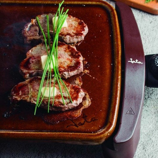 Jata Teppanyaki Grilling Plate with Adjustable Thermostat 1600W and Ceramic Coating 46x28cm.