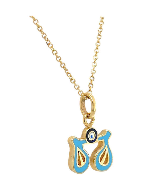 Xryseio Kids Pendant Zodiac Sign Libra in 14K Gold