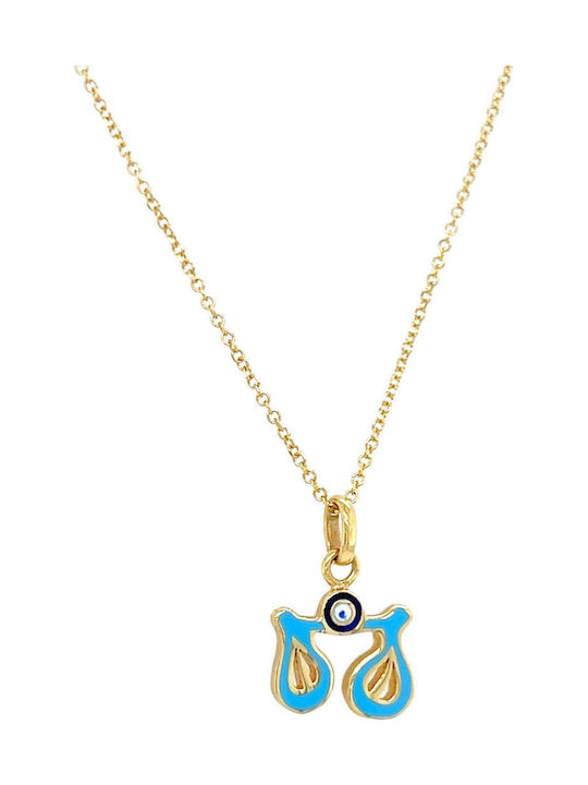 Xryseio Kids Pendant Zodiac Sign Libra in 14K Gold