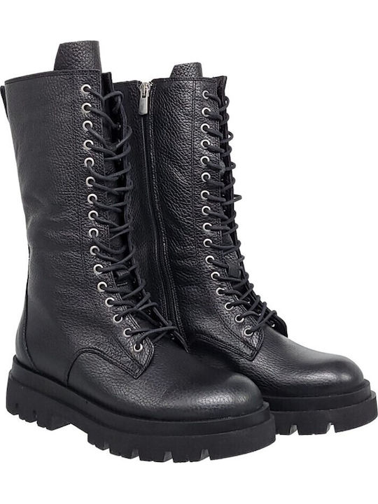 Act Shoes Γυναικεία Μποτάκια Δέρμα Martha Μαύρο 100