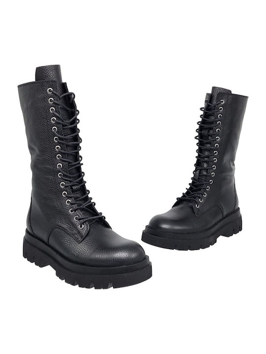 Act Shoes Γυναικεία Μποτάκια Δέρμα Martha Μαύρο 100