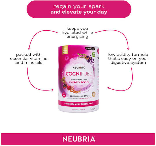 Neubria Cognifuel 130mg Supplement for Memory and Focus 10 x 8g Blueberry and Pomegranate