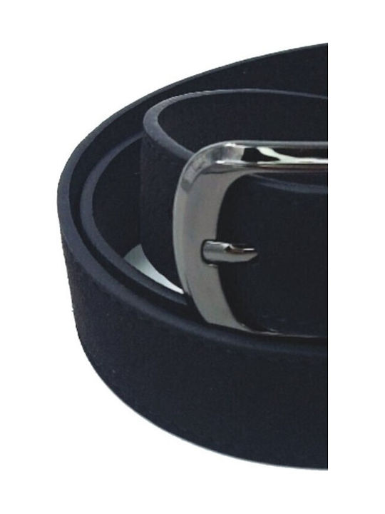 Women's Belt Suede Imitation Leather Gray Buckle Black One Size