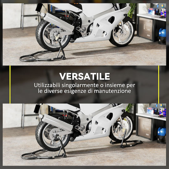 Homcom Două Suporturi Reglabile Tip Triunghi Negru Oțel Cu Roți Dimensiuni Î 80-120 Cm C30-044v00bk
