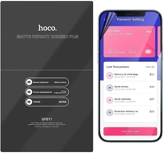 Hoco 0.15mm Privacy Hydrogel Matte Screen Protector (Realme 14 5G, Hoco)