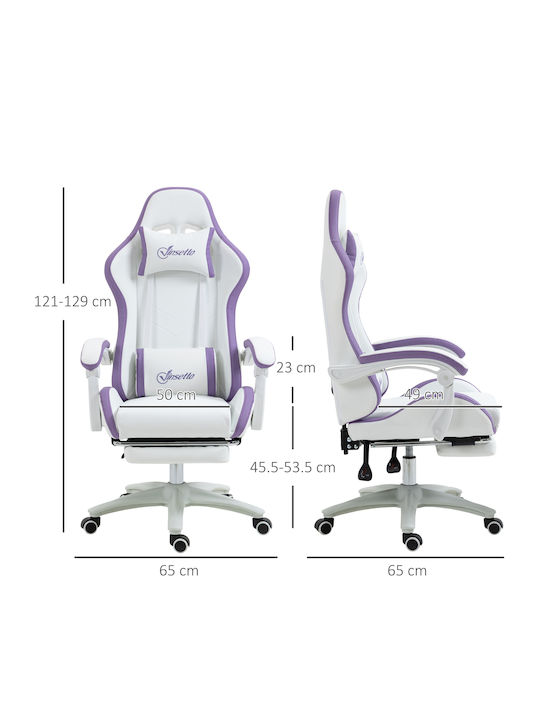 Vinsetto 921-618V02WT Геймърски стол с подлакътник Бял