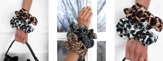 Damen Haargummis K.α-40001 Leopar Leopardenmuster