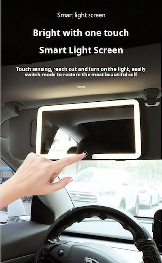Rechargeable Car Sun Visor Mirror Adjustable Lighting Touch Screen 23.5×12.7cm W17899
