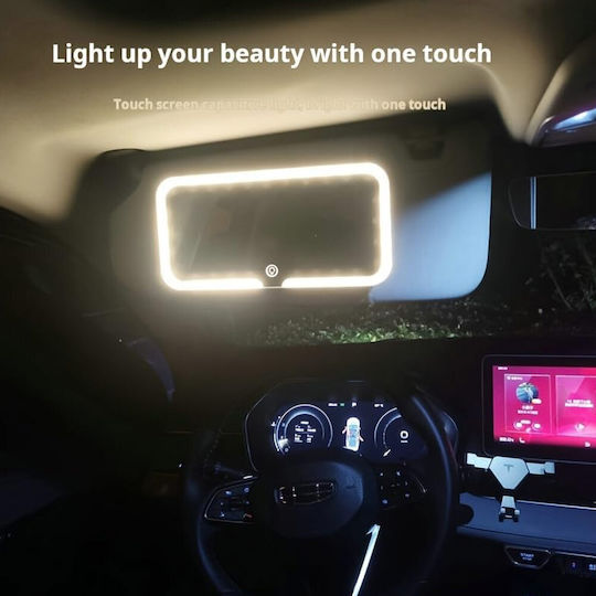 Rechargeable Car Sun Visor Mirror Adjustable Lighting Touch Screen 23.5×12.7cm W17899