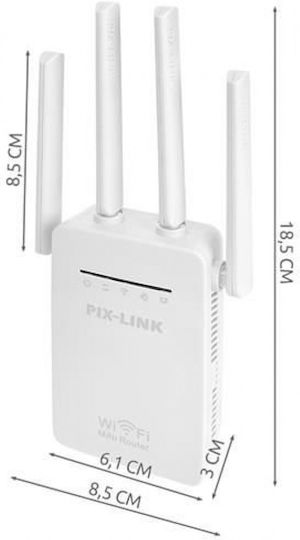 Pix-Link LV-WR09 WiFi Extender Single Band (2.4GHz) 300Mbps White