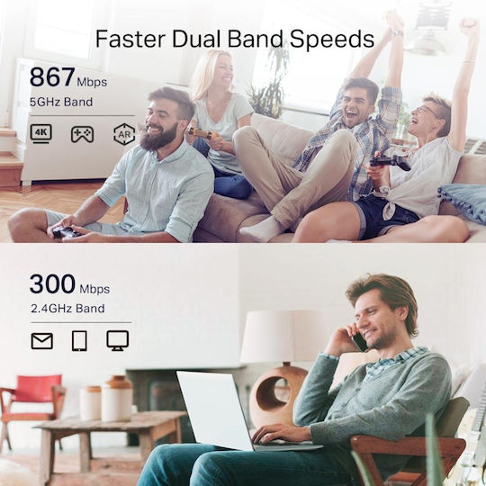 TP-LINK RE330 v1 Mesh WiFi Extender Dual Band (2.4 & 5GHz) 1200Mbps