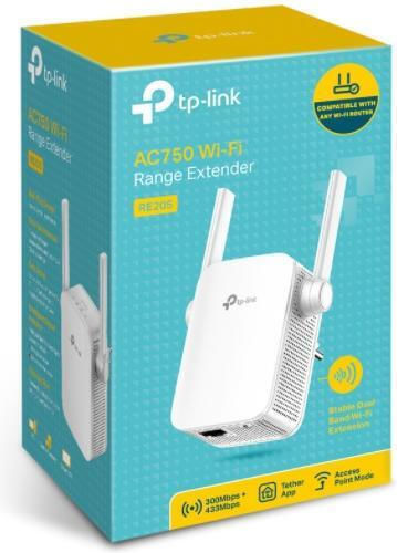 TP-LINK RE205 v3 WiFi Extender Dual Band (2.4 & 5GHz) 750Mbps