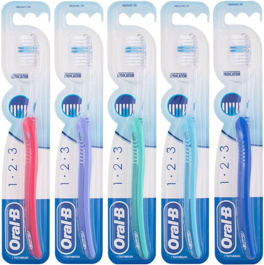 Oral-B 123 Indicator Toothbrush Medium Purple