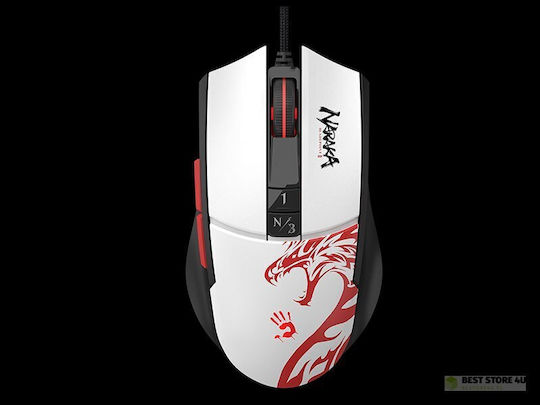A4Tech BLOODY L65 MAX Gaming Mouse 12000 DPI Black/White