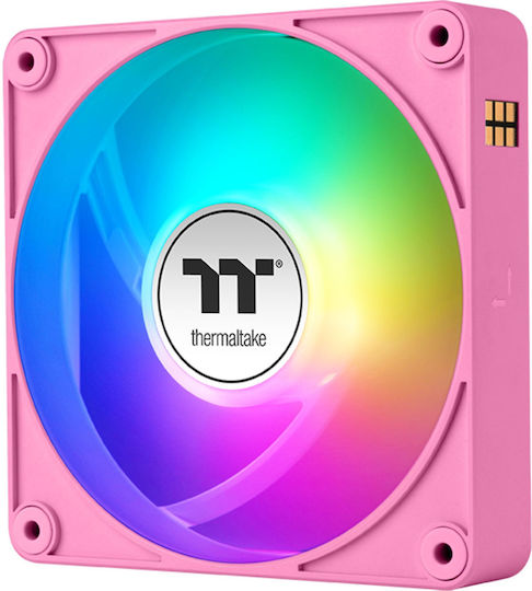 Thermaltake CT120 EX Обратен Перка Вентилатор за Кутия (2000rpm / 65.82cfm) с ARGB Осветление и Свързване 3-Pin / 4-изводна ШИМ 3 бр Розови