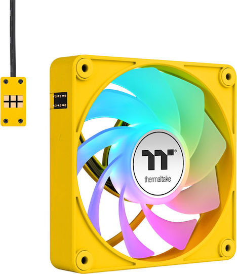 Thermaltake CT140 EX Umkehrklinge Gehäuselüfter (1800rpm / 94,95cfm) mit ARGB Beleuchtung und Verbindung 4-Pin PWM 3 Stück Bumblebee