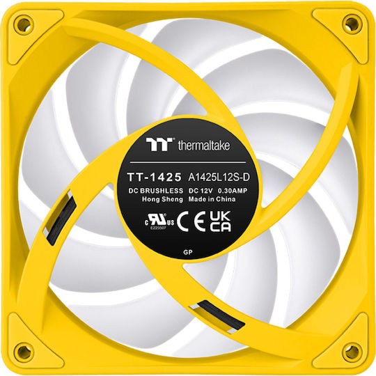 Thermaltake CT140 EX Umkehrklinge Gehäuselüfter (1800rpm / 94,95cfm) mit ARGB Beleuchtung und Verbindung 4-Pin PWM 3 Stück Bumblebee