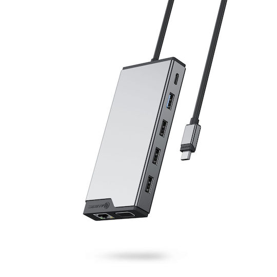 Alogic USB-C Docking Station με HDMI Ethernet και σύνδεση 3 Οθονών Ασημί (DUCDDV3)