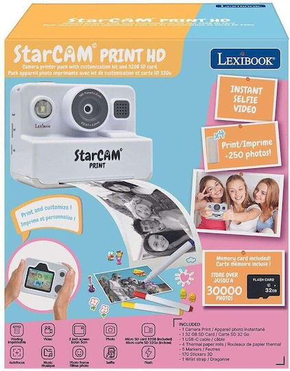 Lexibook StarCam Παιδική Φωτογραφική Μηχανή με Θερμική Εκτύπωση Λευκή
