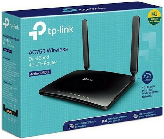 TP-LINK Archer MR200 v3 Безжичен 4G Wi-Fi 5 - Wi-Fi 5 с 3 Порта Ethernet