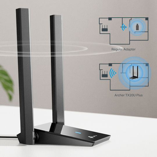 TP-LINK Archer TX20U Αντάπτορας Δικτύου USB με Ασύρματη Σύνδεση Wi-Fi 1800Mbps και Αποσπώμενη Κεραία