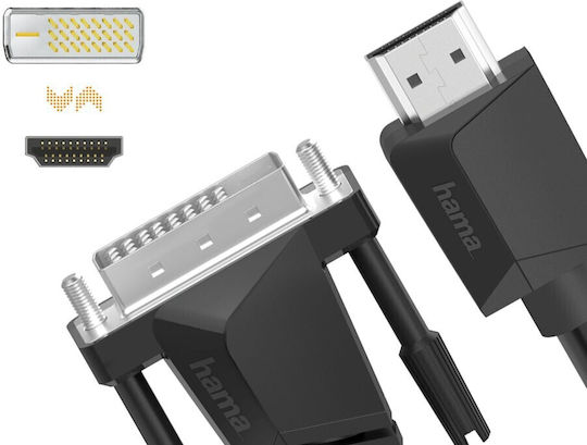 HAMA Cablu DVI-D - HDMI de sex masculin 3m Negru (00200716)