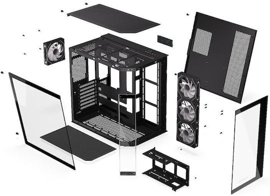 Krux Empero Gaming Midi Tower Computer Case with Side Window and ARGB Lighting Black