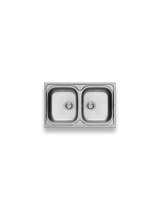 Maidtec Coventry 2B 107139901 Drop-In Chiuvetă Inox Satinat L79xW50cm Argintiu