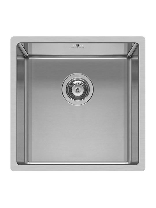 Pyramis Astris Ισόπεδος Νεροχύτης Inox Brushed Μ40xΠ40cm Ασημί