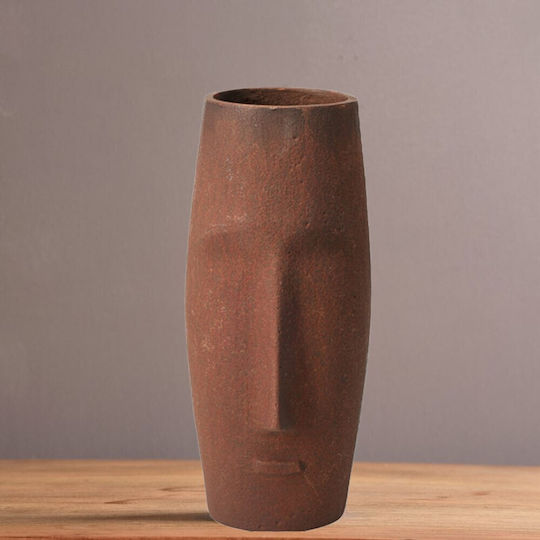 Koopman Βάζο Αλουμινίου Καφέ Φ9xΥ20cm