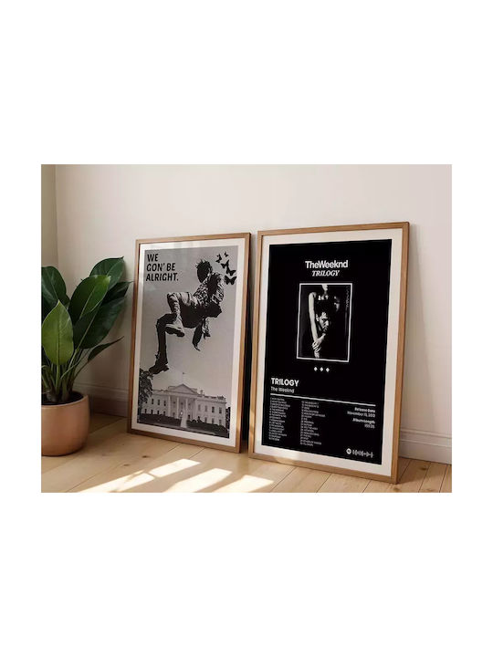 Music Poster Weeknd Trilogy Ms096 30cm X 40cm Premium Black Wooden Frame