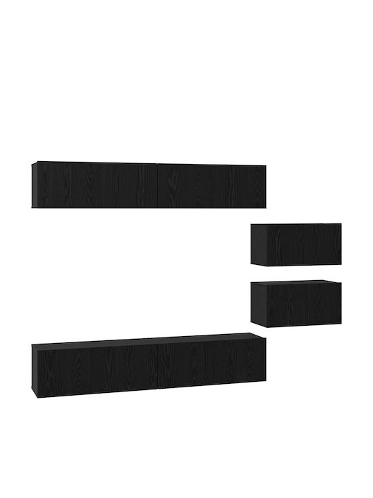 Wohnzimmer TV-Einheit Μαύρη Οξυά L80xB30xH30.5cm