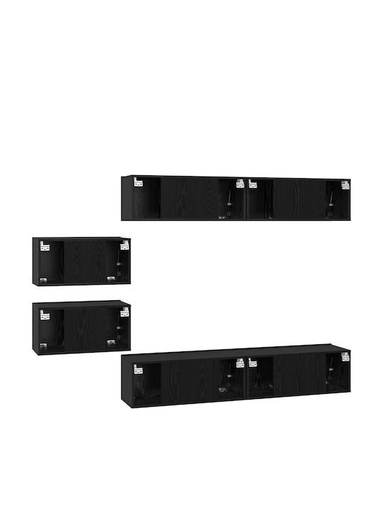 Wohnzimmer TV-Einheit Μαύρη Οξυά L80xB30xH30.5cm