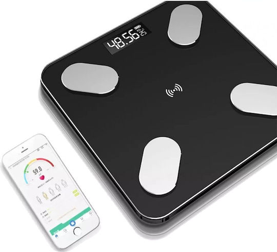 Andowl Q-D001 S Smart Bathroom Scale with Body Fat Counter Black