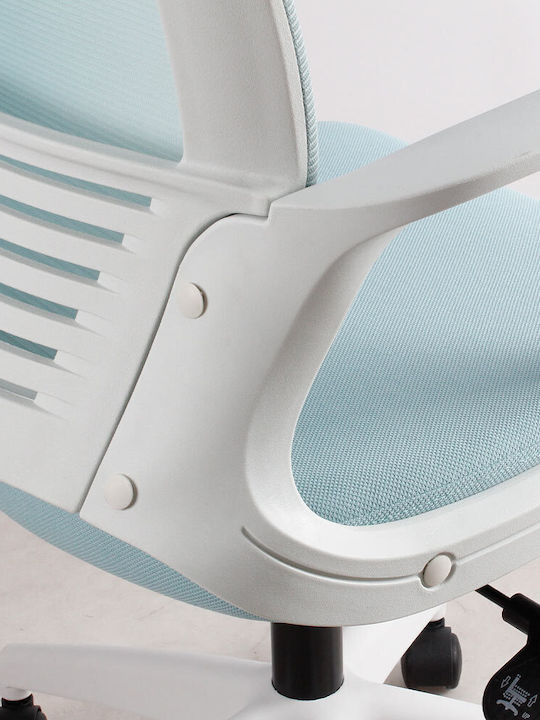 Кресло Офисно с Облегалка Rhea White/l.blue Lamtech