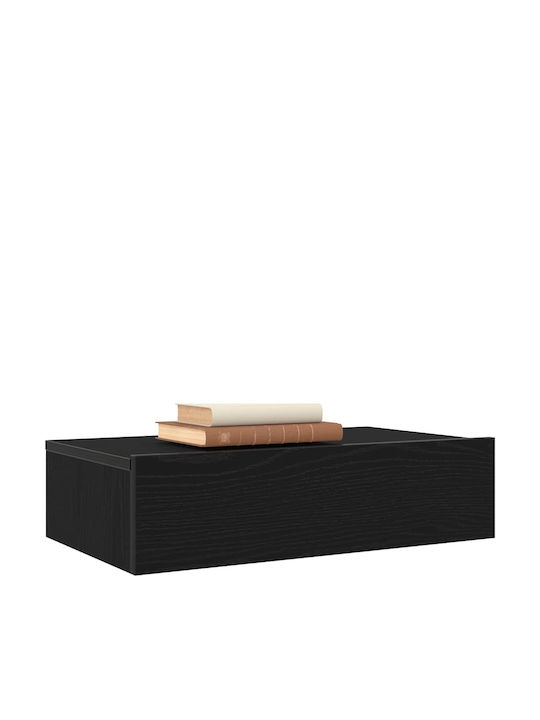 TV-Ständer mit LED-Beleuchtung Schwarze Eiche M60xT35xH15,5cm