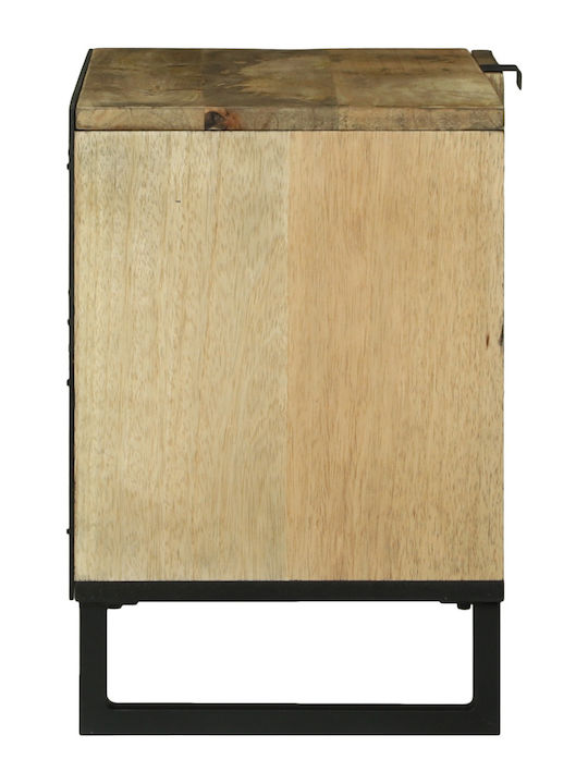 TV Stand Made of Metal & Solid Wood Brown L80xD31.5xH46cm